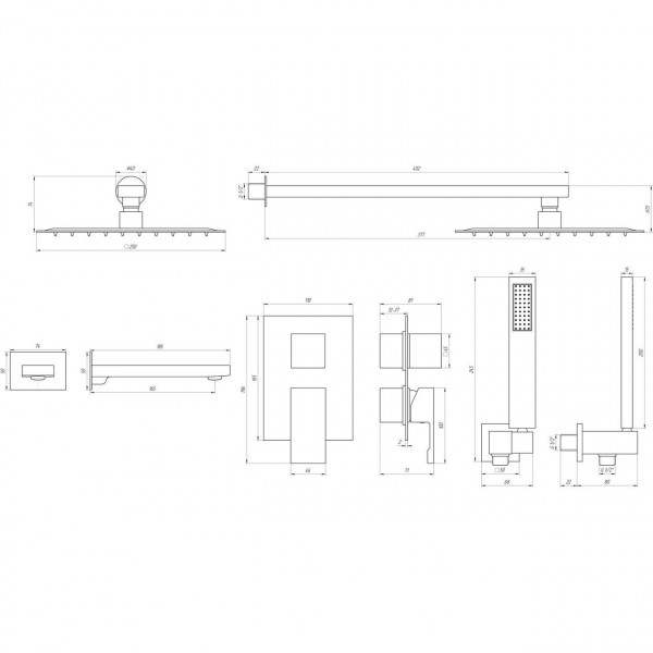 Душевая система встроенная TOPAZ ODISS TO 08115-H13 (000021367)