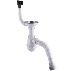 Сифон Waterstal А - 4007 для стальной кухонной мойки 1 1/2 40 с переливом, гибкая труба (000026528)