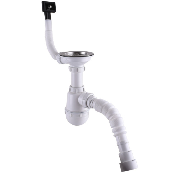 Сифон Waterstal А - 4007 для стальной кухонной мойки 1 1/2 40 с переливом, гибкая труба (000026528)