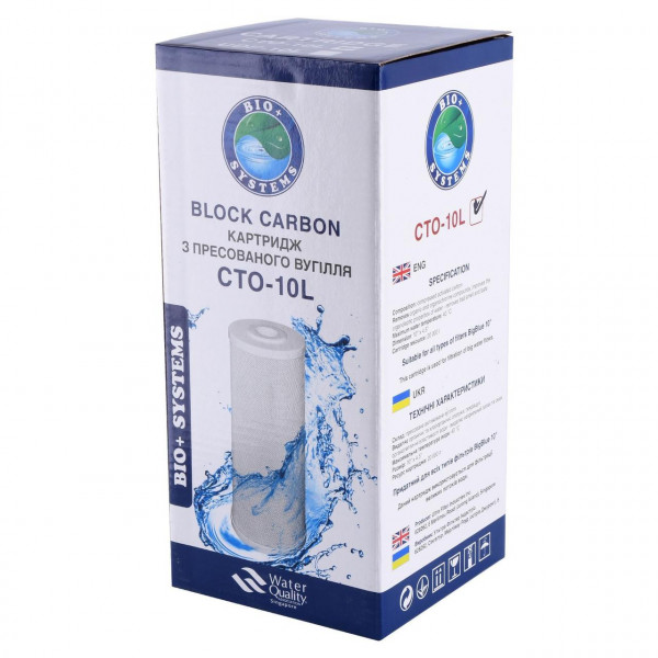 Картридж угольный прессованный Bio+ systems CTO-10L BigBlue 10″ (000004864)