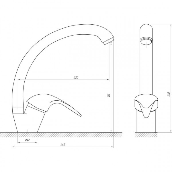 Смеситель для кухни EcoMix ENERGO E-GEZ-103S (000010028)