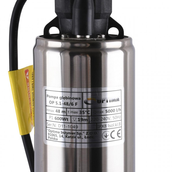 Насос колодезный OPTIMA OP 5,1 - 48/6 F 0,6 кВт ( с поплавком ) (000017446)