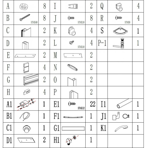 Душевой бокс полукруглый без крыши SAN L90GBB BRAVO (3уп.) (000029100)