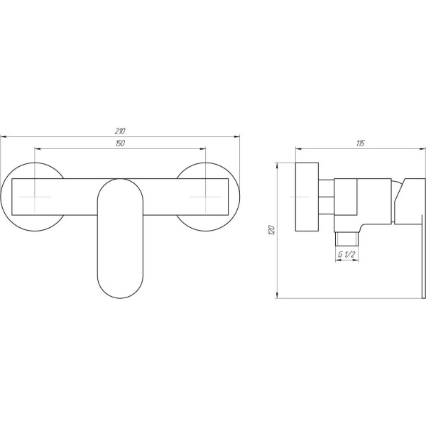 Змішувач для душа TOPAZ BARTS TB 07705-H36 (000014254)