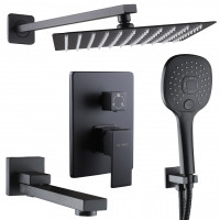 Душевая система Globus Lux GLM-305N-BB-SMART встроенная на три потребителя, поворот.излив, черный (000027556)