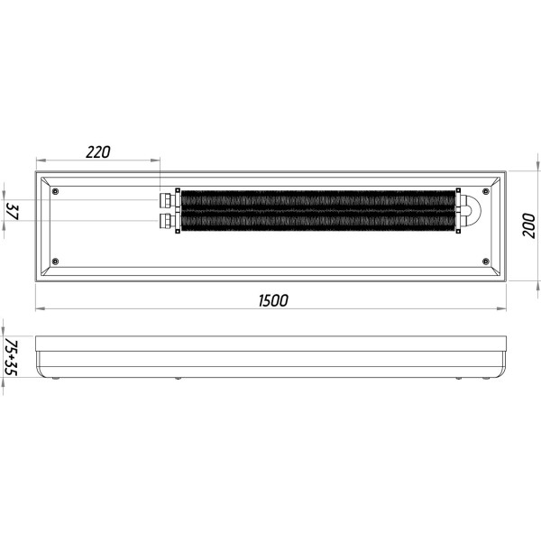 Конвектор ТС70-1500/200-Eco-2bl (без решітки) (000027174)