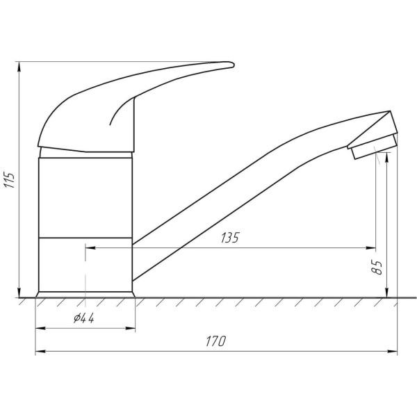 Змішувач для умивальника EcoMix ELIT EM-N-103M-WH-1 поворотній 15см (без Шлангів)-(по 1шт в коробці) (000010357)