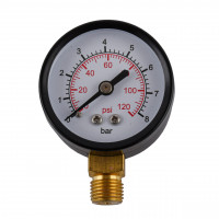 Манометр 8 атм. 50 мм нижнє під'єднання сталевий корпус (000003287)