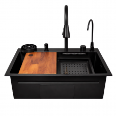 Кухонна мийка водоспад Willda чорна / Nano Black 68x46x22 см (782715041)