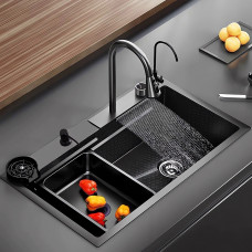 Кухонна мийка водоспад Willda чорна / Nano Black 68x46x22 см (931304740)