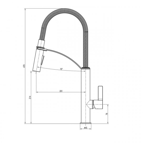 Смеситель для кухни TOPAZ MODERNO TMD 8818-H23-BL (000032245)