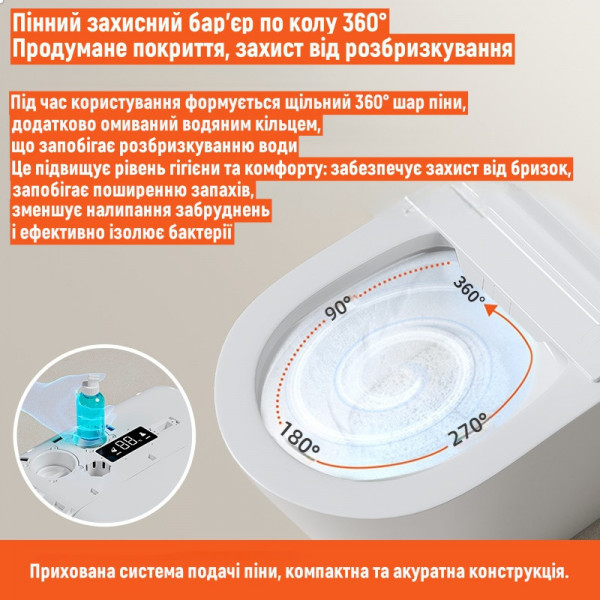 Смарт-унітаз Homony H873C (Top version) P-trap 700×390×440 білий,вбудований бак (763313023)
