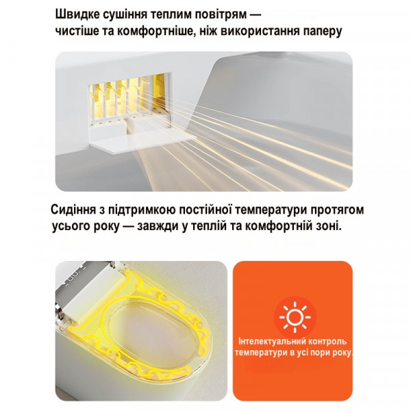 Смарт-унітаз Homony H873C (Top version) P-trap 700×390×440 білий,вбудований бак (763313023)