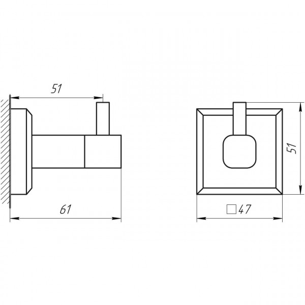 Гачок TOPAZ TKB 9915-BL чорний (000021246)