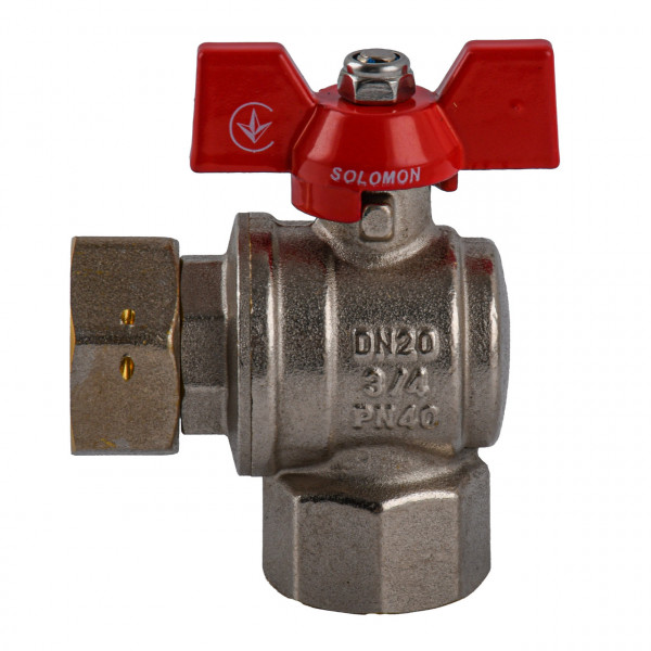 Кран кульовий кутовий з накидною гайкою SOLOMON 3/4″ ВВ PN40 (V3003-S) (000031950)