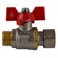 Кран кульовий прямий з накидною гайкою SOLOMON 1/2″ ЗВ PN40 (V5002-S) (000031953)