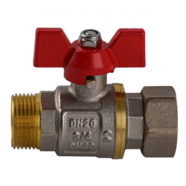 Кран кульовий прямий з накидною гайкою SOLOMON 3/4″ ЗВ PN40 (V5003-S) (000031954)