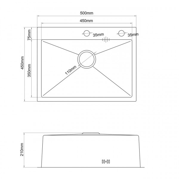 Мийка кухонна 3mm 500х450 Графіт 5045HG Mira (000032090)
