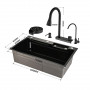 Кухонна мийка водоспад Willda чорна / Nano Black 68x46x22 см (522080823)