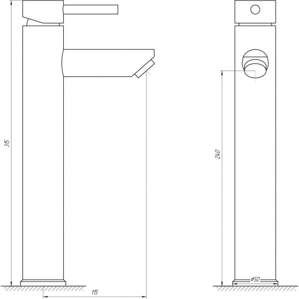 Змішувач для умивальника Globus Lux ALPEN SBT1-201-BB (000021153)