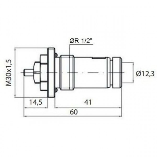 Клапан OUTER під термоголовку М30x1,5 панельного радіатора PROFESSIONAL NV-QP 5200 1/2″ЗР (на трубу) (000011407)