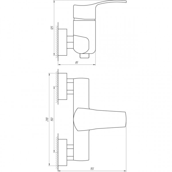 Змішувач для душу Globus Lux QUEENSLAND GLQU-105 (000008761)