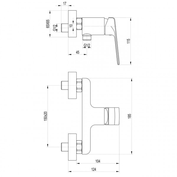 Смеситель для душа TOPAZ ODISS TO 18701-H52-BL (000020840)