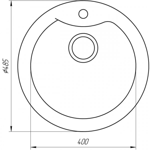 Гранітна мийка Globus Lux ORTA піщаний 485мм-А0004 (000021053)