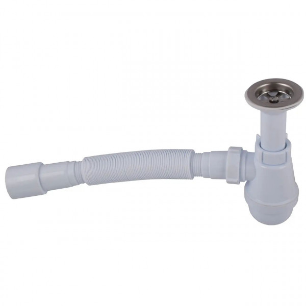 Сифон OPTIMUM 11/4″*40 c литым выпуском, с гофротрубой 40*40/50 OPTI-12043 (000029631)