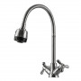Смеситель для кухни DOMINO DK-H1-2N-103MA Chrom хрест кераміка,с гофровиливом (000017654)