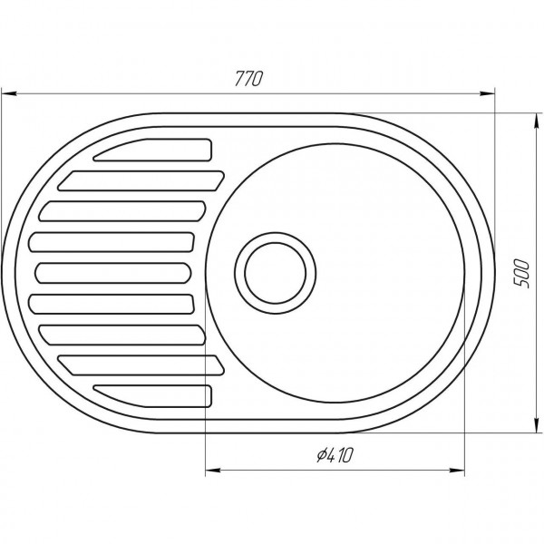 Гранітна мийка Globus Lux OHARA графіт 770х500мм-А0001 (000022402)