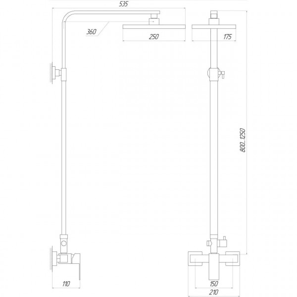Душевая система Globus Lux SICILIA SBQ-SH-125-BB (000021188)