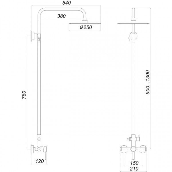 Душевая система Globus Lux WIEN SBT2-SH-05 (000017548)