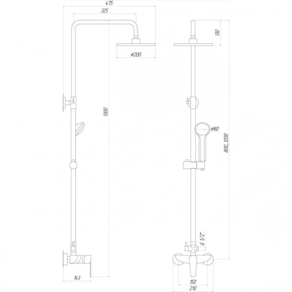 Душевая система DOMINO TORINO DS-TO-004 (000011526)