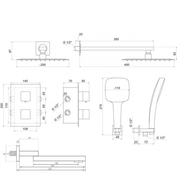 Душевая система Globus Lux SMART GLM-505N-TT (000023328)
