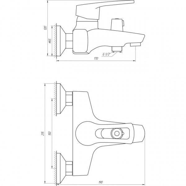 Смеситель для ванны DOMINO SIRIUS DSV-102NE (000017577)