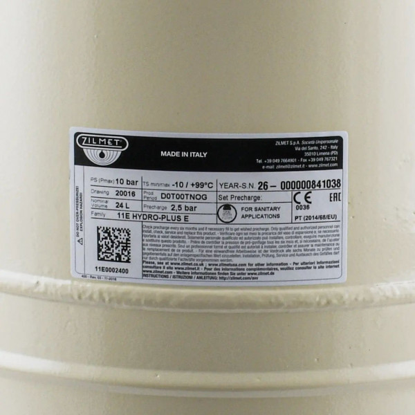 Гідроакумулятор з фіксованою мембраною HYDRO-PLUS E 24L (11E0002400) Вертикальний (000032371)