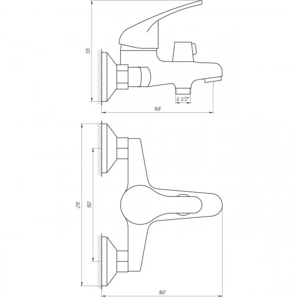 Змішувач для ванни Globus Lux Solly GLSO-0102N (000014080)