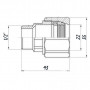 З'єднання зажимне пряме для труби Ø22мм 1/2″З латунне LS332S OPTIMUM (000031015)