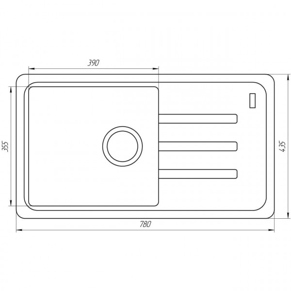 Гранітна мийка Globus Lux LUGANO графіт 780x435мм-А0001 (000008848)