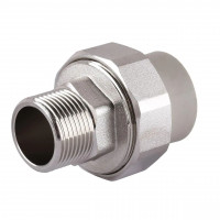 Муфта разборная нар. резьба (латунь) PPR Vsplast 20х1/2″ 1018 (000003086)