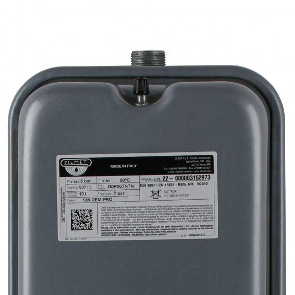 Бак Zilmet oem-pro для монтажу в котли Арт. 537 10л 3/4″ 3 bar прямокутний ( 13N6001017 ) (000011282)