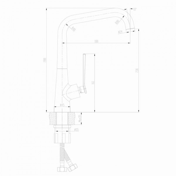 Смеситель для кухни TOPAZ TEEL TT 24401-H59 (000018043)