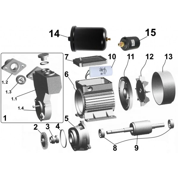 Насосна станція VOLKS pumpe WZ370 0,37кВт бак 2л (000011484)