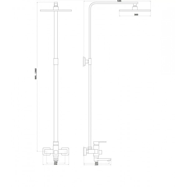 Душова система Globus Lux MILANO VAN-GLM-0026-11-Graphite (000023331)