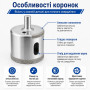 Набор алмазных коронок 6-50 мм, 15 шт., для плитки, стекла и керамогранита, под дрель (375418931)