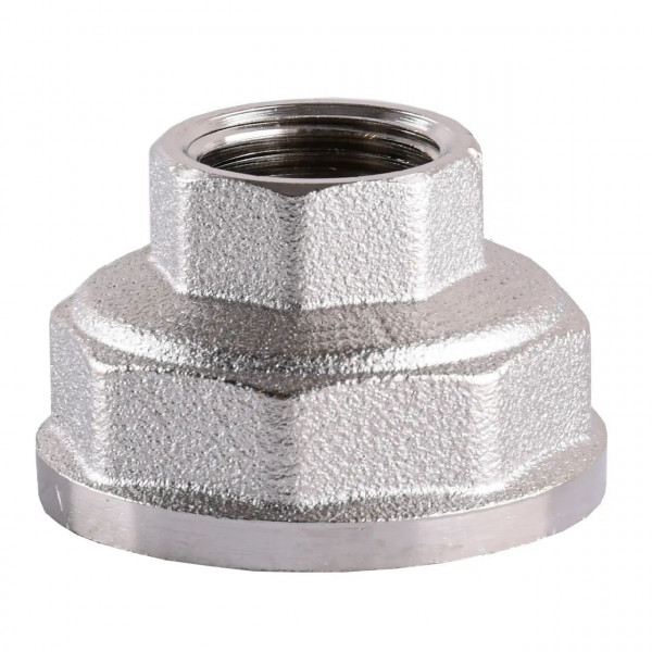 Муфта редукционная никелированная 1 1/2″ВР х 3/4″ВР штампованная восьмигранная А0336А(нк) VA (000024883)