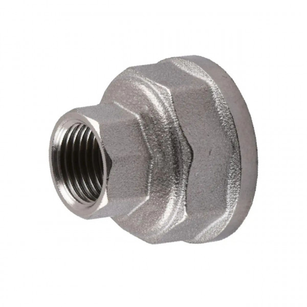 Муфта редукционная никелированная 1 1/2″ВР х 3/4″ВР штампованная восьмигранная А0336А(нк) VA (000024883)
