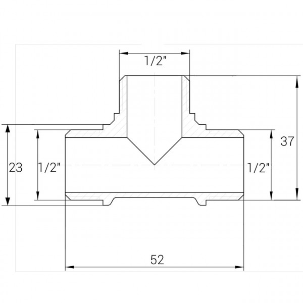 Тройник 1/2″ННН никелированный А0214А(нк) (000024913)