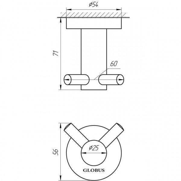 Крючек двойной Globus Lux SS 8415 SUS304 (000018159)